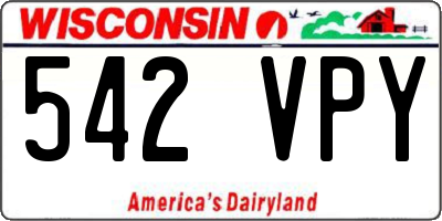 WI license plate 542VPY