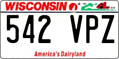 WI license plate 542VPZ