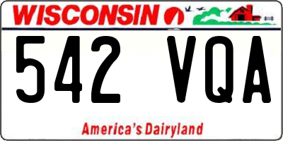 WI license plate 542VQA