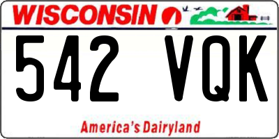 WI license plate 542VQK