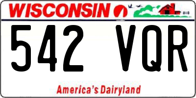 WI license plate 542VQR