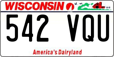 WI license plate 542VQU