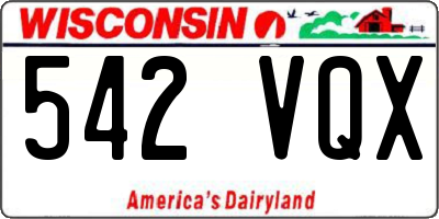 WI license plate 542VQX