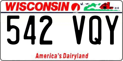 WI license plate 542VQY
