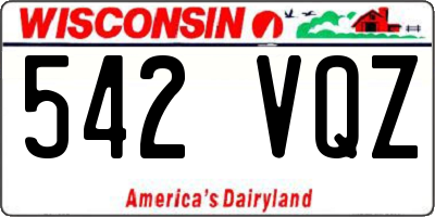 WI license plate 542VQZ