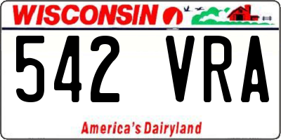 WI license plate 542VRA