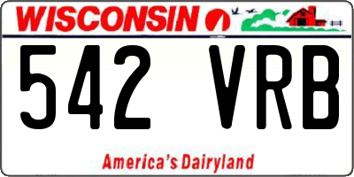 WI license plate 542VRB