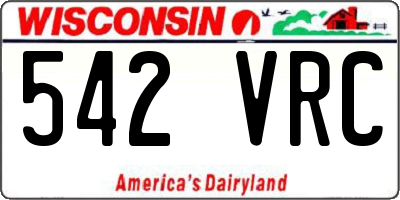 WI license plate 542VRC