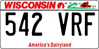 WI license plate 542VRF