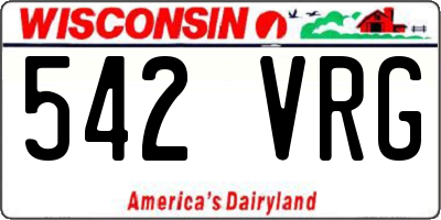 WI license plate 542VRG