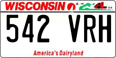 WI license plate 542VRH