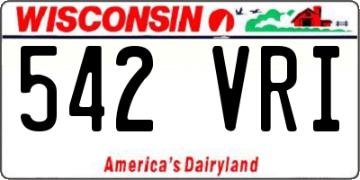 WI license plate 542VRI