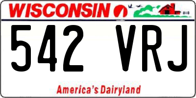 WI license plate 542VRJ