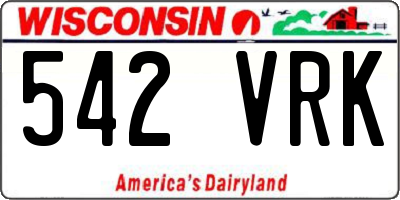 WI license plate 542VRK