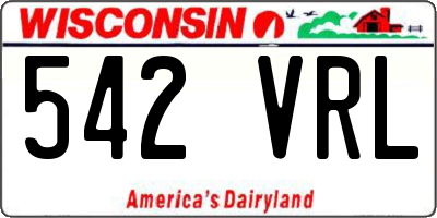 WI license plate 542VRL