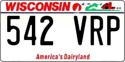 WI license plate 542VRP