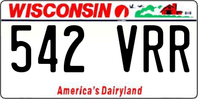 WI license plate 542VRR