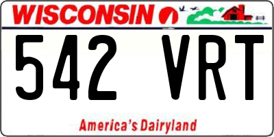 WI license plate 542VRT
