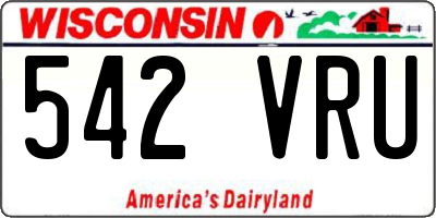 WI license plate 542VRU