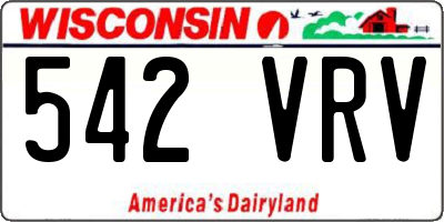 WI license plate 542VRV