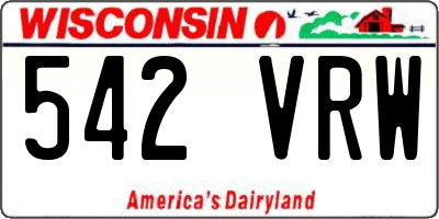 WI license plate 542VRW