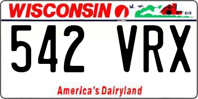 WI license plate 542VRX