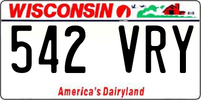 WI license plate 542VRY
