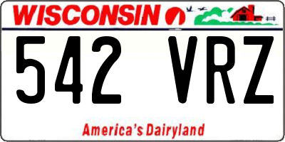 WI license plate 542VRZ