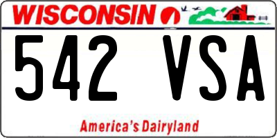 WI license plate 542VSA