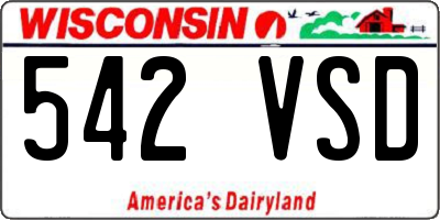 WI license plate 542VSD