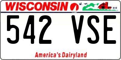 WI license plate 542VSE