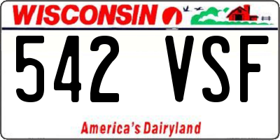 WI license plate 542VSF