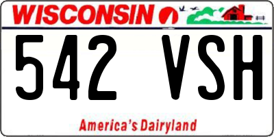 WI license plate 542VSH