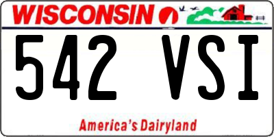 WI license plate 542VSI