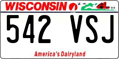 WI license plate 542VSJ