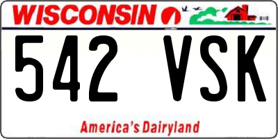 WI license plate 542VSK