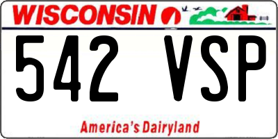 WI license plate 542VSP