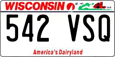 WI license plate 542VSQ