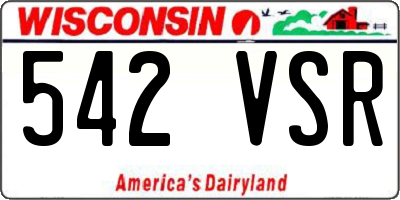 WI license plate 542VSR