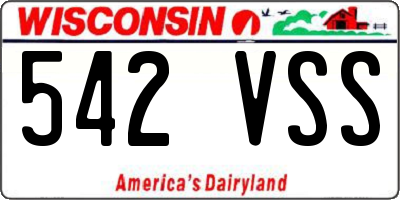 WI license plate 542VSS