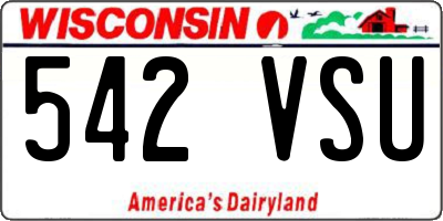 WI license plate 542VSU