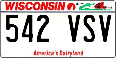 WI license plate 542VSV