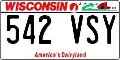 WI license plate 542VSY