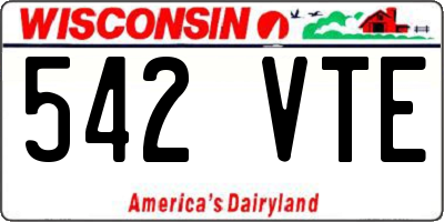 WI license plate 542VTE