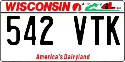 WI license plate 542VTK