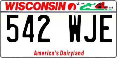 WI license plate 542WJE