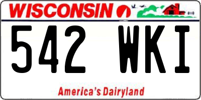 WI license plate 542WKI