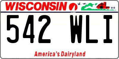 WI license plate 542WLI