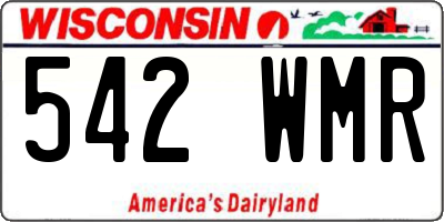 WI license plate 542WMR