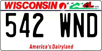 WI license plate 542WND